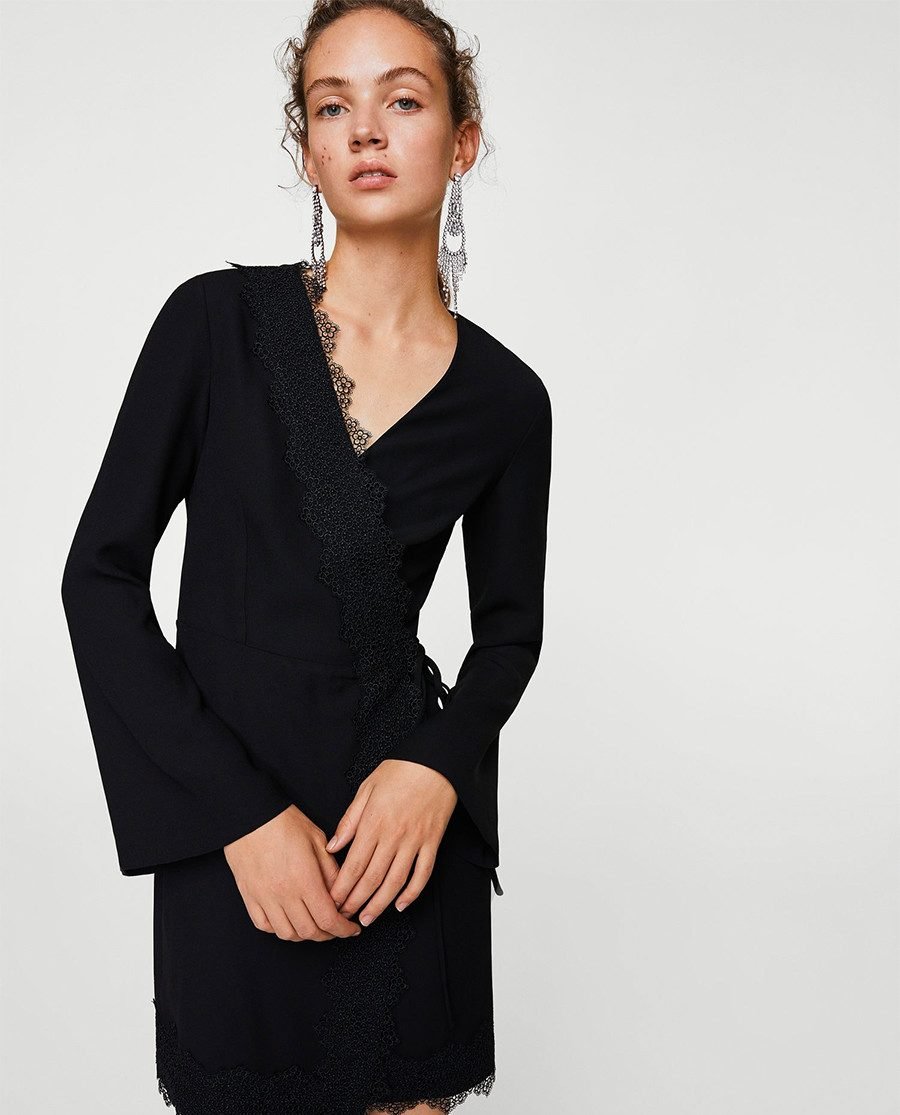 Blonda detail dress