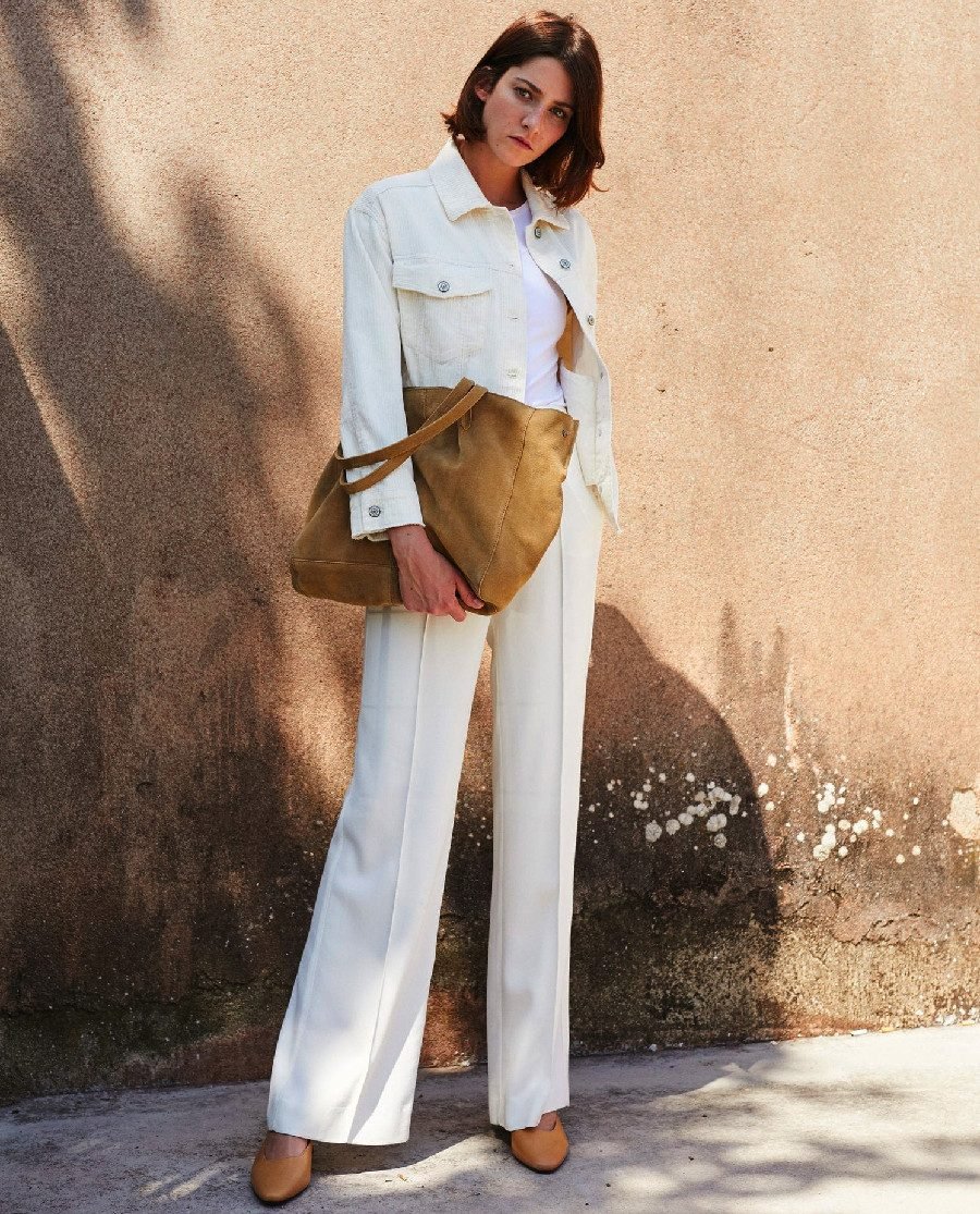 Leather shopper bag
