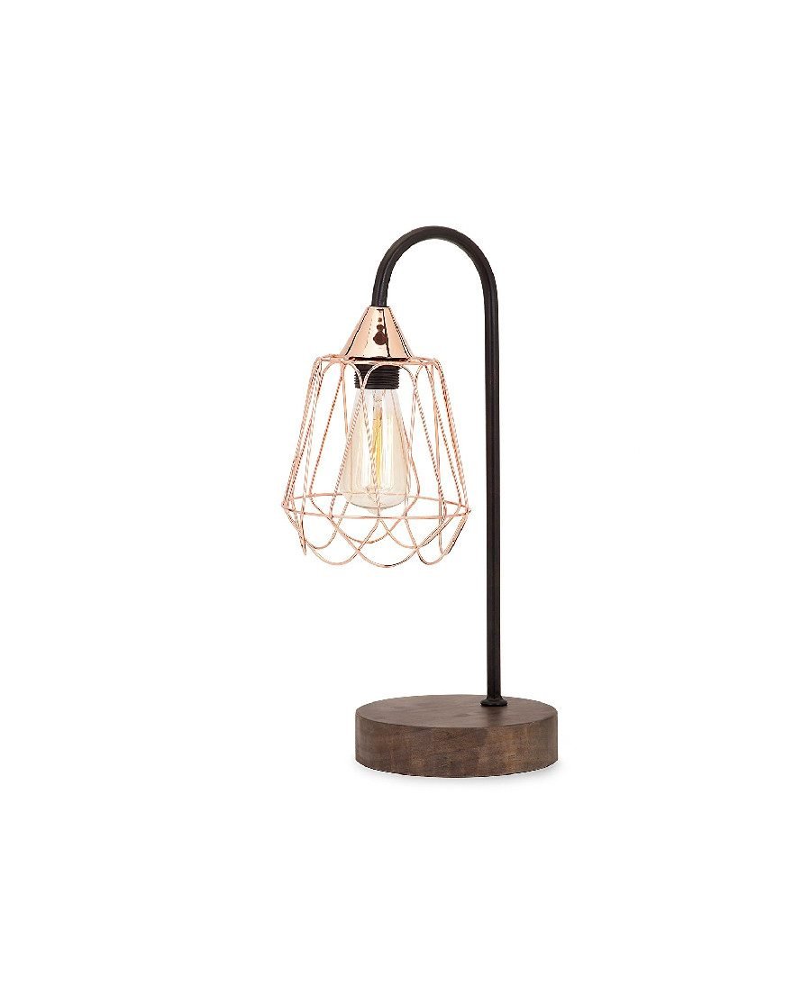 Tilton Copper and Wood Table Lamp