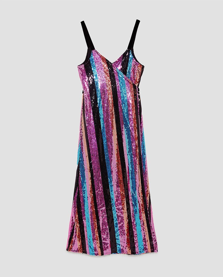 Crossover Sequinned Dress