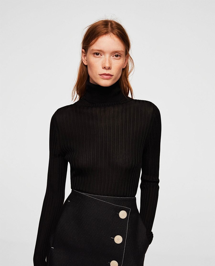 Ribbed knit sweater